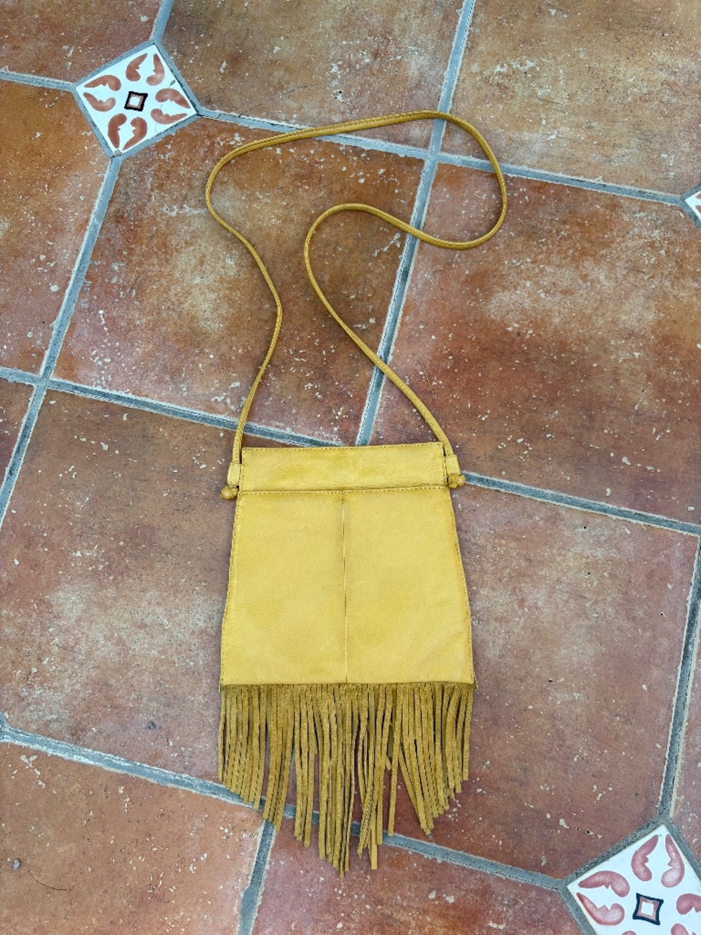 Hobo The Original Hobo - Yellow Leather Fringe Crossbody Bag  allycat